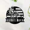 Tin Sign American Flag Metal Wall Art Decorative Plaque Personalized Family Name Indoor Outdoor Living Room Gift