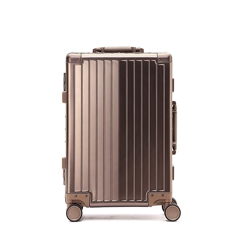 Aluminum-Magnesium Alloy Suitcase: 20-Inch Trolley & 24-Inch Travel Luggage with Password Lock