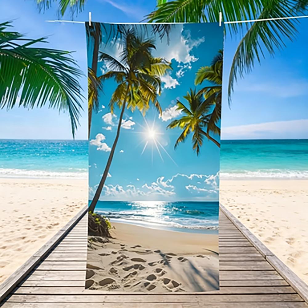Grote Stijlvolle Tropische Palm Scène Handdoek Multi-Gebruik Bad Strandhanddoek Zacht Absorberend Sneldrogend voor Huis Hotel Spa