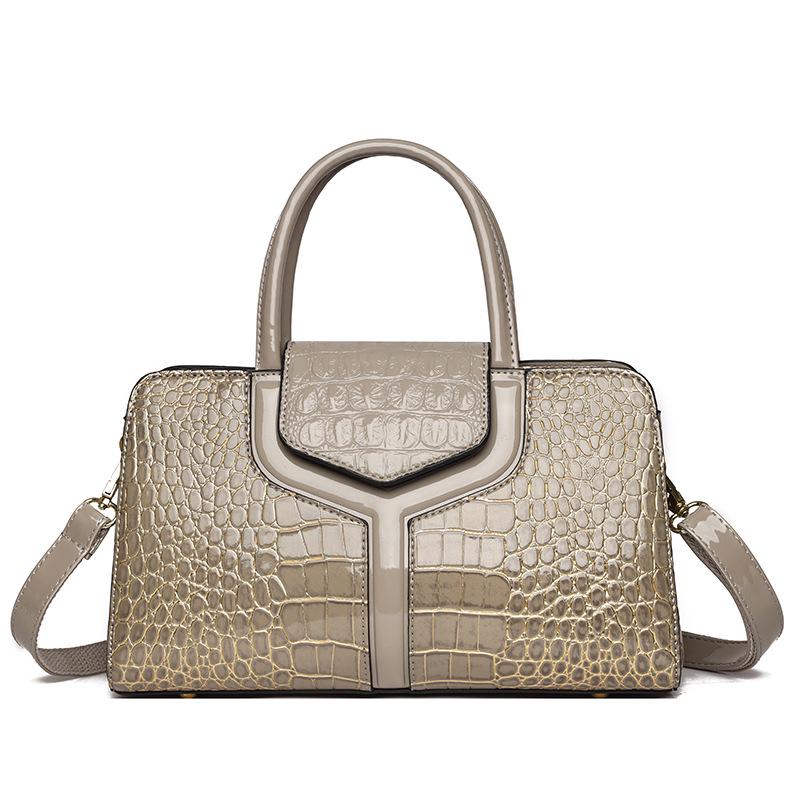Women's Retro Crocodile Pattern Handbag - Large Capacity, High-End Shoulder & Crossbody Tote