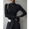 Women's Slim Fit Faux Cashmere Turtleneck Long Sleeve Top with Soft Fleece for Autumn/Winter