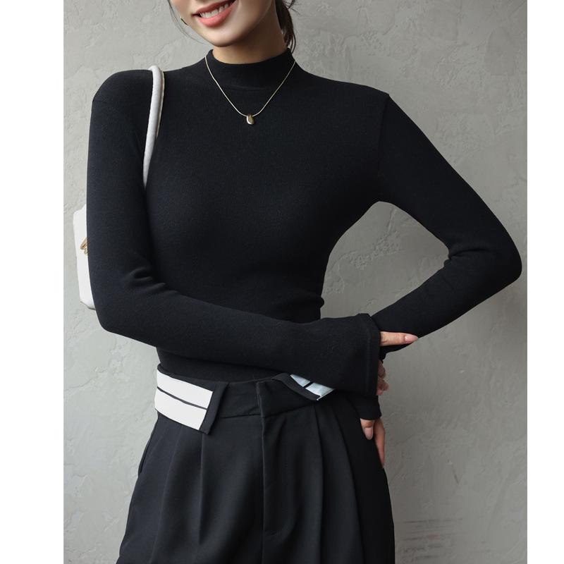 Women's Slim Fit Faux Cashmere Turtleneck Long Sleeve Top with Soft Fleece for Autumn/Winter