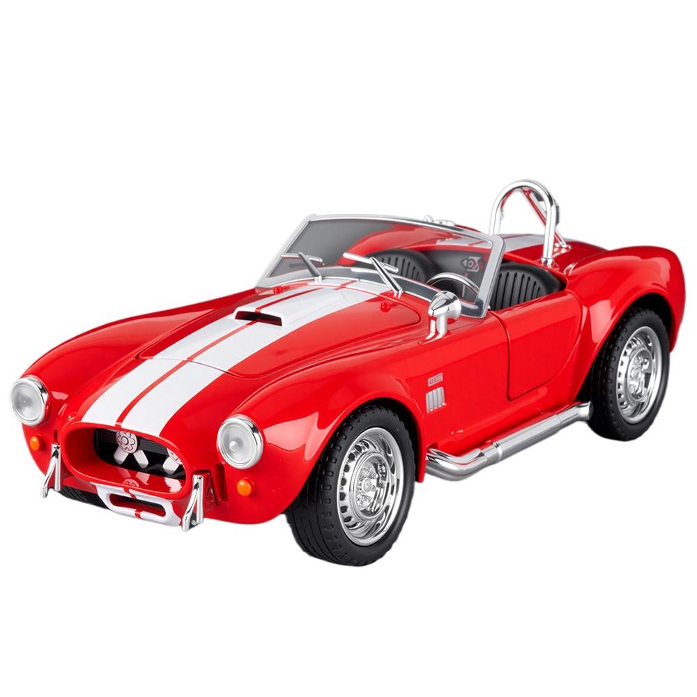 1/22 Ford Shelby Cobra 427 S/C Alloy Car Model Sound and Light Pull Back Children's Toy Collectibles Birthday Gift