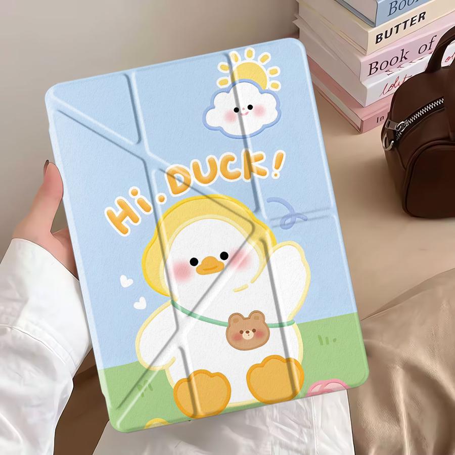Yellow Chicken Holder Cover Tablet Case For iPad Pro 2025 Pro 11th 10th 9th 8th 7th 12.9inch Air 4 5 M3 M2 1 2 M4 11inch Mini 6