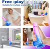Blue Purple Gradient Dildo Transparent Silicone Simulation Dildo Strong Suction Cups for Two-handed Play Elastic Soft Dildo Female Sex Toys