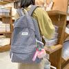Literary plaid schoolbag female Harajuku junior high school student campus backpack fresh college student shoulders