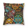 Calaveras Sugar Skull Square Pillowcase Pillow Cover Polyester Cushion Decor Comfort Throw Pillow for Home Car