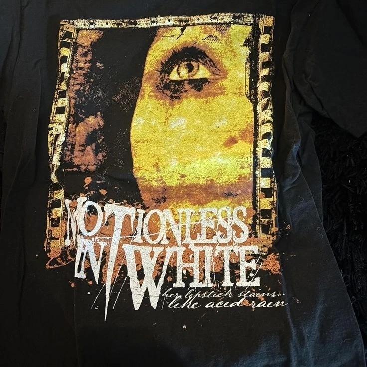Rare Motionless In White Band Retro style Black Short Sleeve T shirt S-5XL S