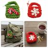 Mini Christmas Keychain Material Hand Knitting Hand-woven Yarn Bag Snowflake Pattern Cartoon Santa Coin Purse Snowflake Pattern
