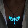 Collana con Croce ad Ala d'Angelo Luminosa al Buio Collana con Ciondolo Luminous Gotica Gioielli Regalo