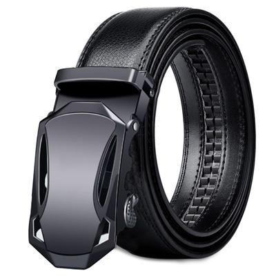 Men's Genuine Leather Belt Automatic Buckle Black Belt Cowhide Casual Business Simple Belt Men