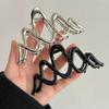 Elegant Geometric Wave Gold Silver Color Hair Claw Clip for Women Metal Large Hair Crab Clamp Hairgrip Korean Hair Accessories Headwear