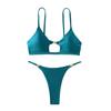 New Sexy Sheen High-Cut Bikini Set Shiny Swimwear for Women Push Up Triangle Top Brazilian Cheeky Bottom Beach Pool Vacation