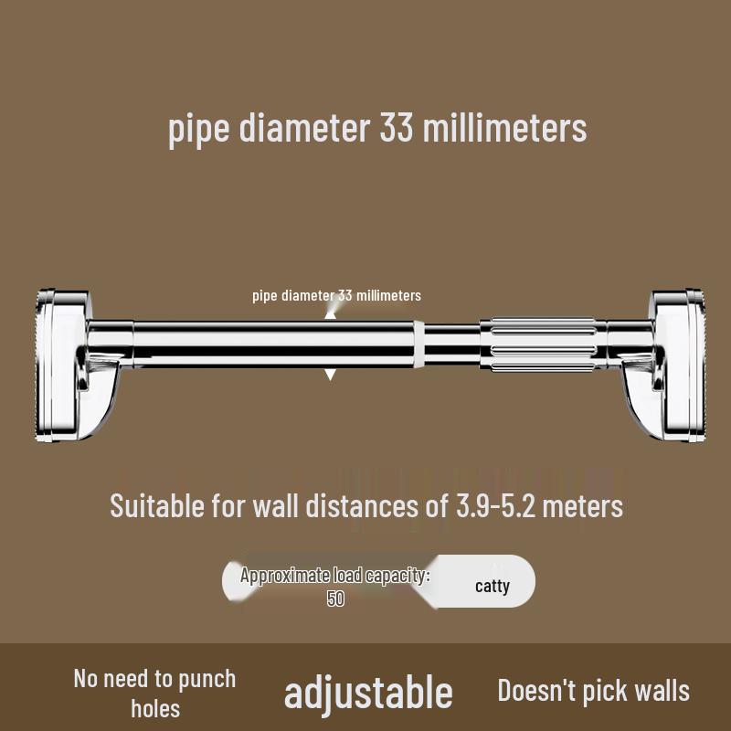 Retractable No-Drill Balcony Clothes Drying Rod, 304 Stainless Steel Hanger for Home Use