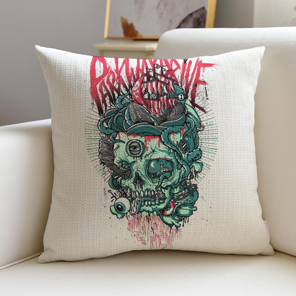 Metal PParkway DriveS Cushion Cover Breathable and skinfriendly linen pillowcase square removable and washable cushion