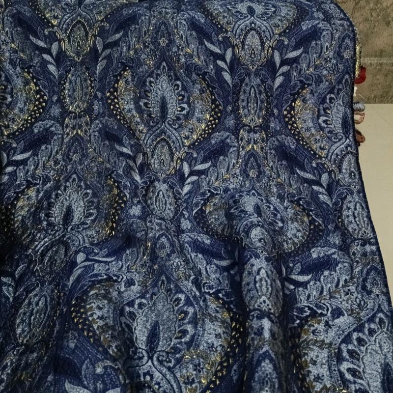 Wide 140cm Court-style Glittering Gold Thread Three-dimensional Fabric Textured Embossed Jacquard Fabric DIY Dress Coat Designer