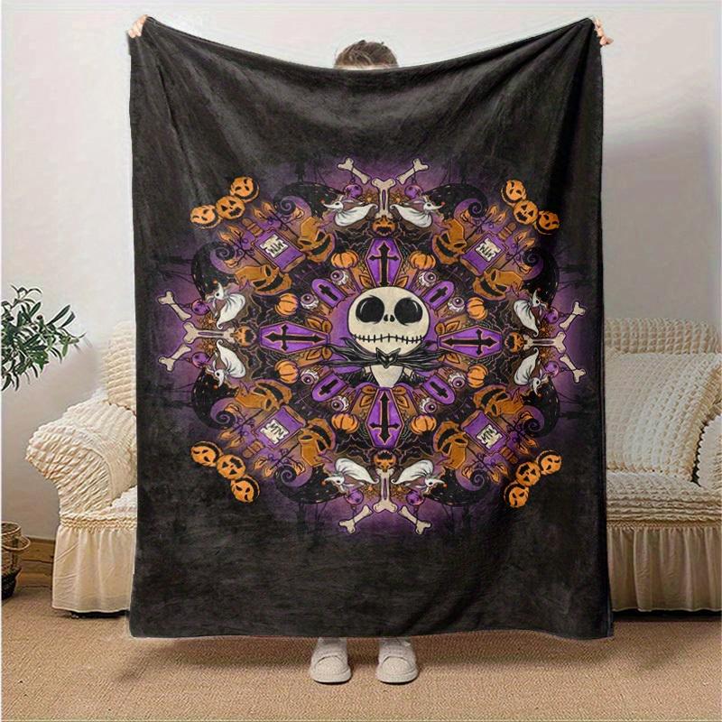 1pc. Halloween Jack Skellington Themed Cartoon Blanket, Seasonal Home Decor Gift for Friends and Family, Perfect for Couch Cover or Bedding,