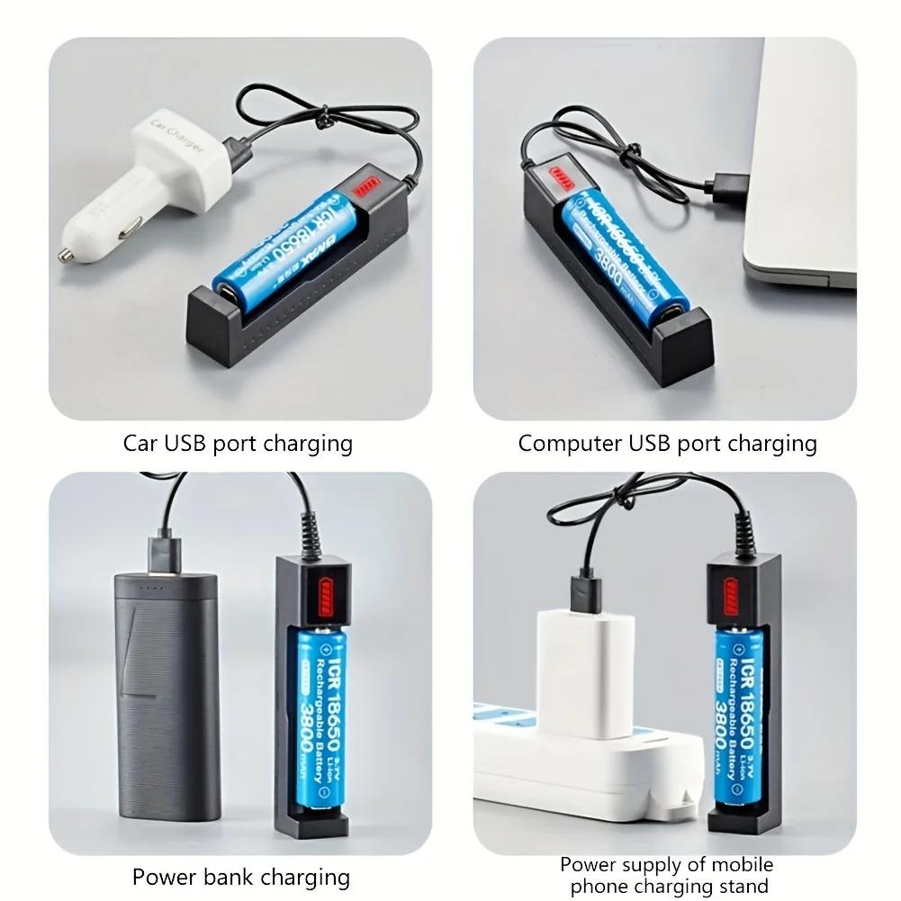 18650 Şarj Cihazı Şarj 3.7V Li-ion Pil Şarj Cihazı USB Evrensel Akıllı 1 Yuvalı Şarj Cihazı Lityum Piller Şarj Adaptörü