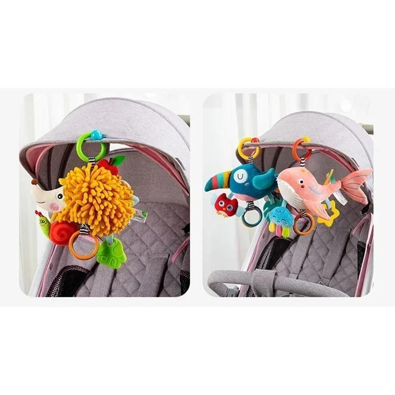 Baby Bed Hanging Rattle Drawstring Baby Toys Baby Rattle Stroller Toy Bebe Educational Toys Hand Grip Animal Music Sounding Toy