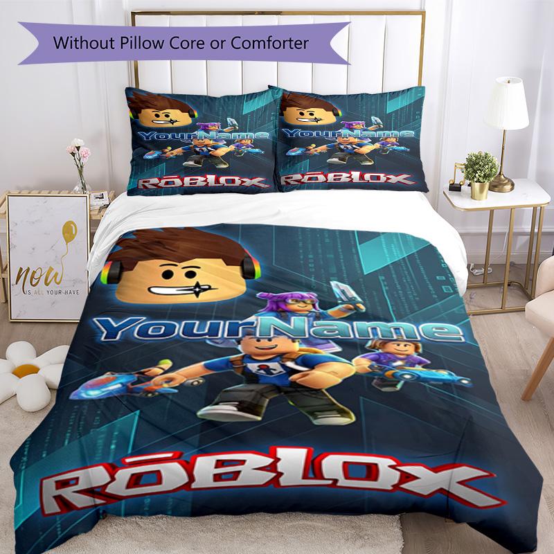 Roblox 414 Customize your name Bedding Set Breathable Duvet Cover with Pillowcases Home Decoration Birthday Gift