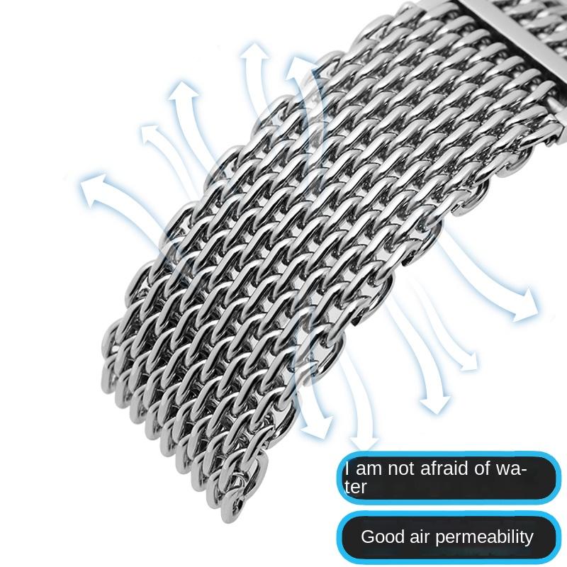 For Seiko B-reitling Panerai Watch Milanese Bracelet Stainless Steel Mesh Weaving Strap 20 22 24m Folding Buckle Solid WatchBand