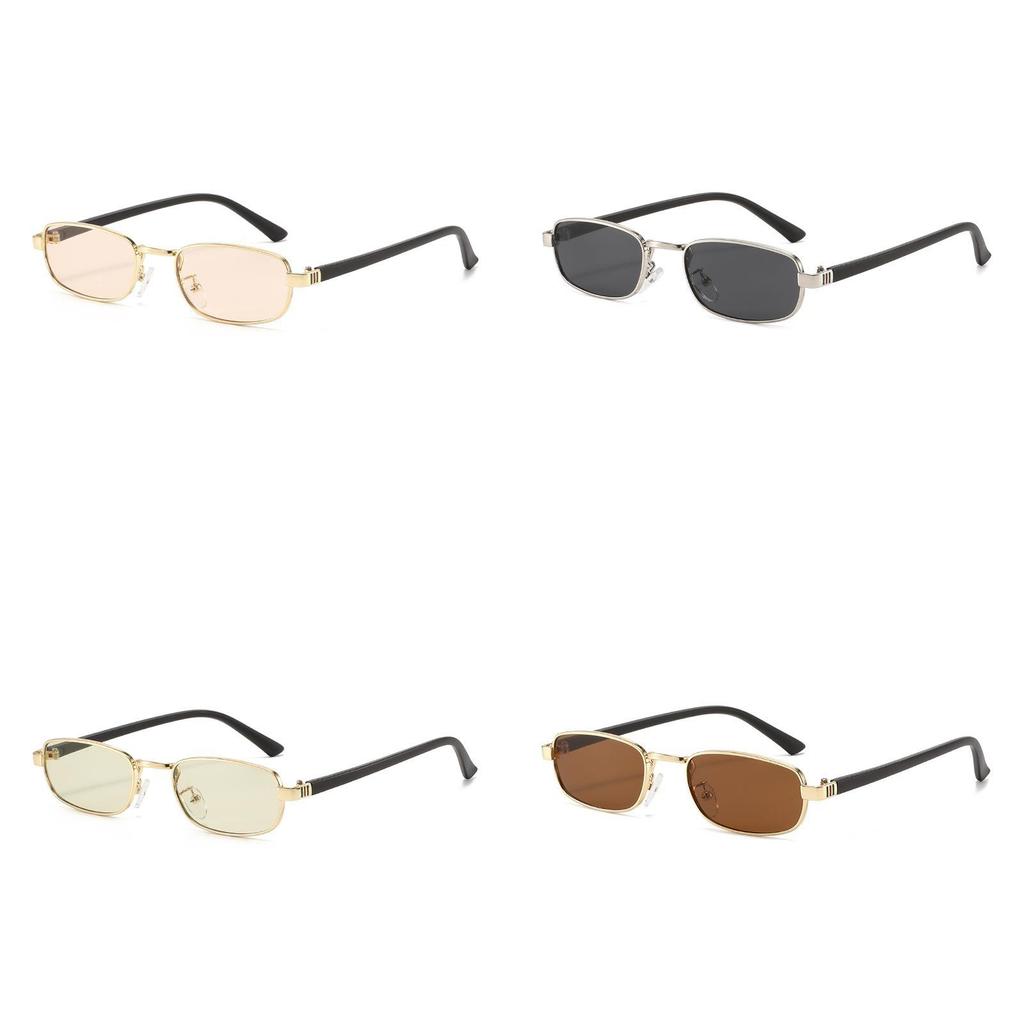 Retro Metal Square Sunglasses Uv400 Polarized For Outdoor Travel