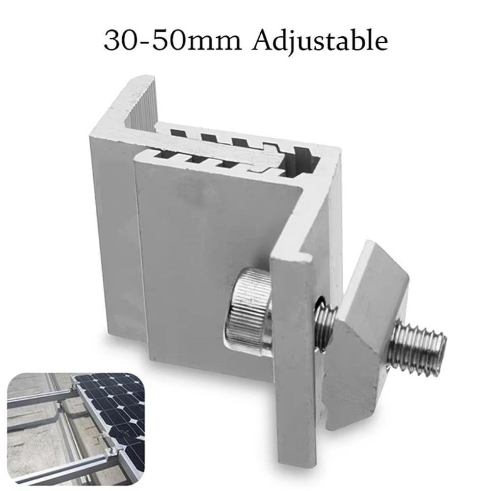 4Pcs Aluminum Solar Panel Clamps Medium Pressure Solar Rail End Clamps  Photovoltaic Support