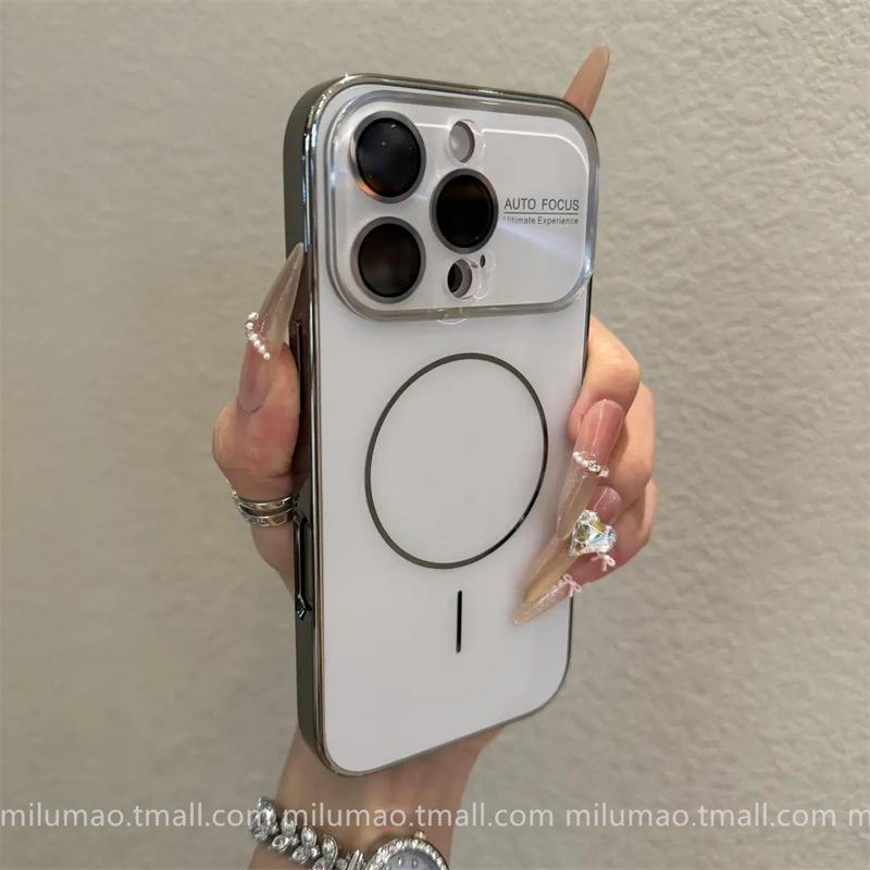 Seconds change iPhone17 Xingyu orange magnetic attraction for 17ProMax Apple 16 glass large window magnetic mobile phone case