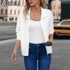 Women's Vintage Casual Solid Color Print Autumn Winter Long Sleeve POLO Neck Jackets & Coats