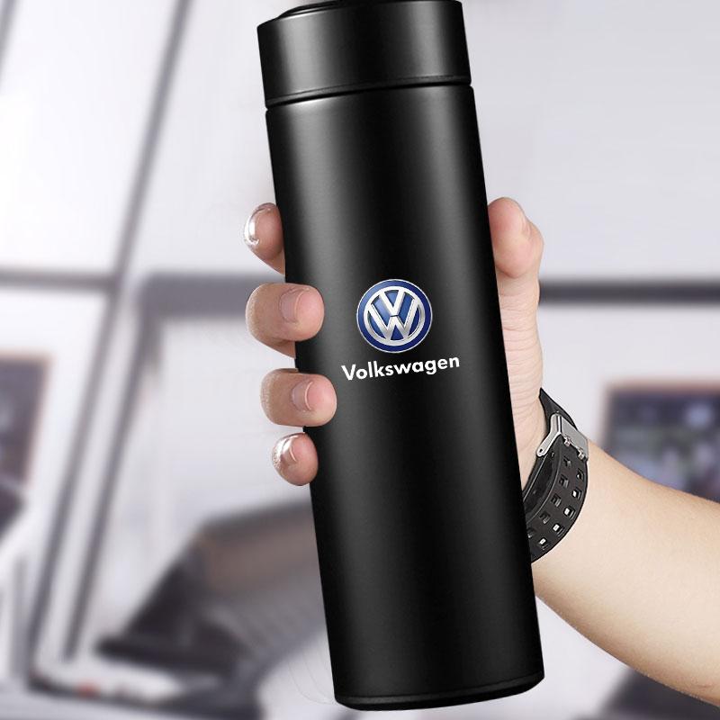 Car Smart Thermos Bottle With Temperature Display Coffee Cup For Volkswagen Scirocco POLO Tiguan Passat B5 B6 B7 Golf EOS Jetta MK6 Octavia