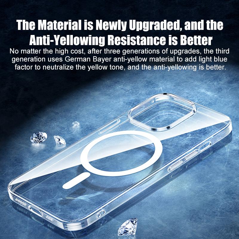 For Magsafe Original Magnetic Cases For iPhone 15 14 13 12 11 Pro Max XR X XS 8 Plus Wireless Charge Case Clear Cover Accessory