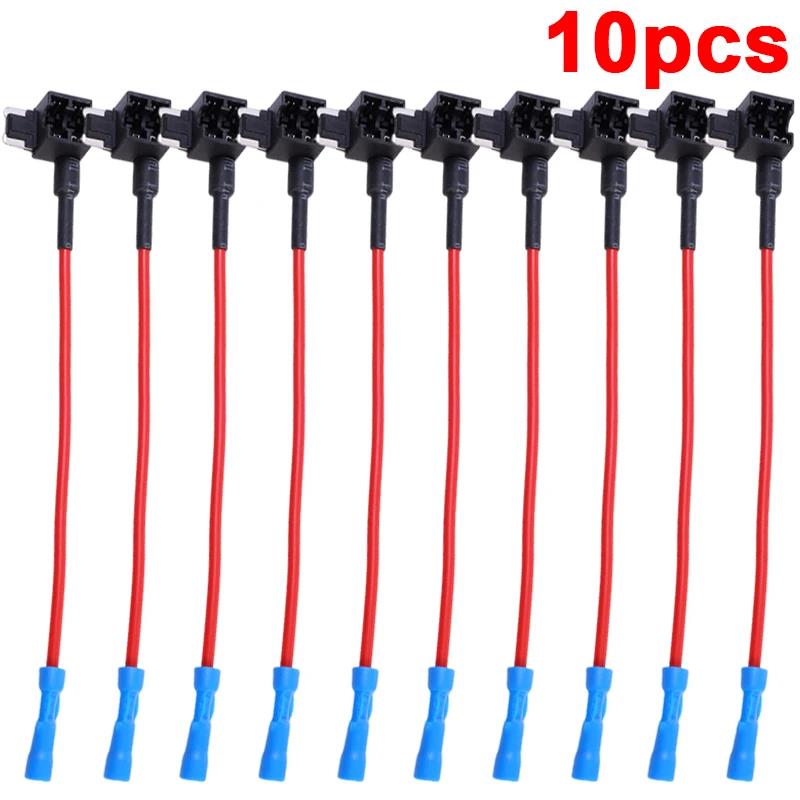 Car Fuse Tap Add A Circuit Adapter Standard ATM APM ATC Blade Fuse Holder Box Wire Socket Cable for LED Light Electronics Power Fuses4