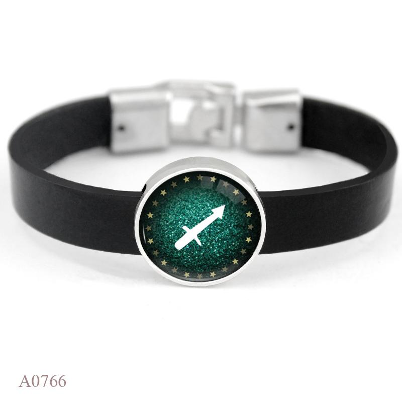 Aries Gemini Cancer Leo Virgo Libra Scorpio Sagittarius Capricorn Aquarius Pisces Zodiac Sign Horoscope Genuine Leather Bracelet