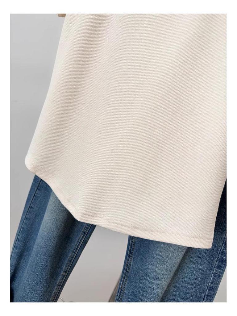 Plus Size Women's Stylish Square Neck Short Sleeve Summer T-shirt - Pure Cotton, Slimming, Up to 200 Jin.