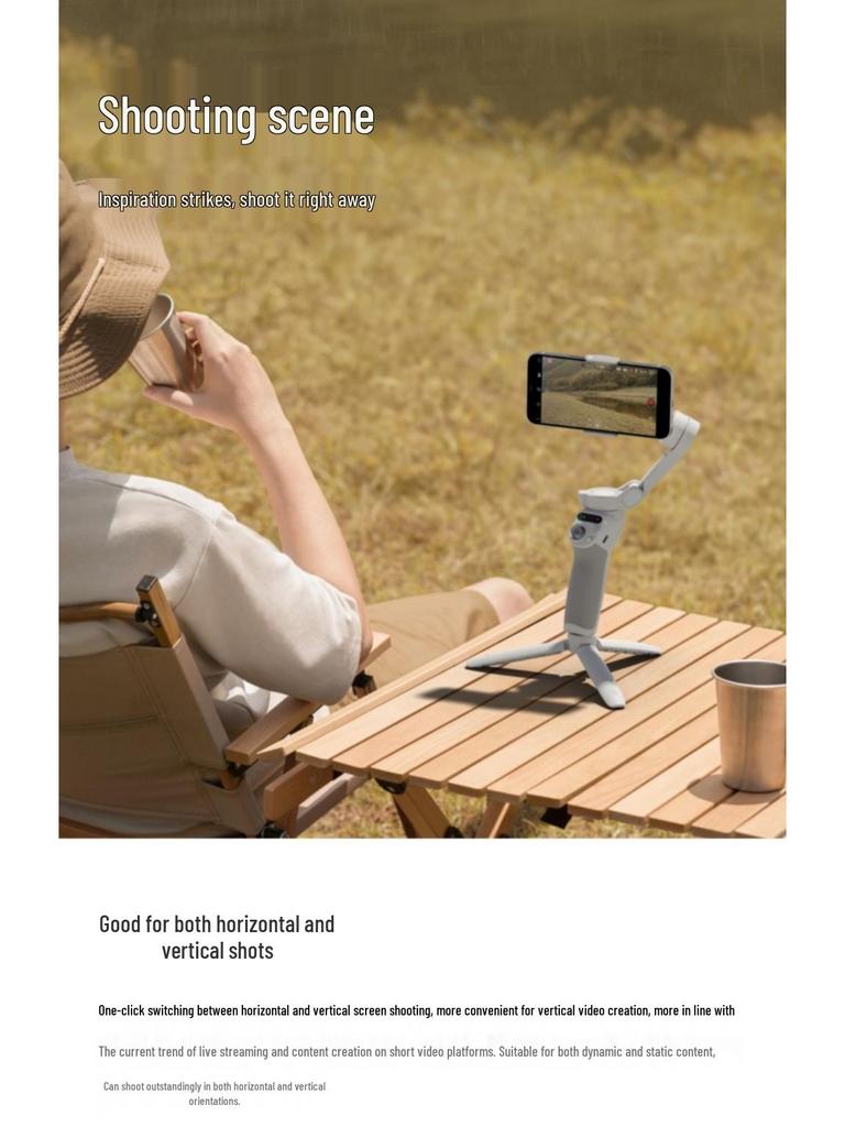 DJI Osmo Mobile SE Handheld Gimbal: Portable, Foldable, Anti-Shake Stabilizer for Smooth Selfies and Follow Shots