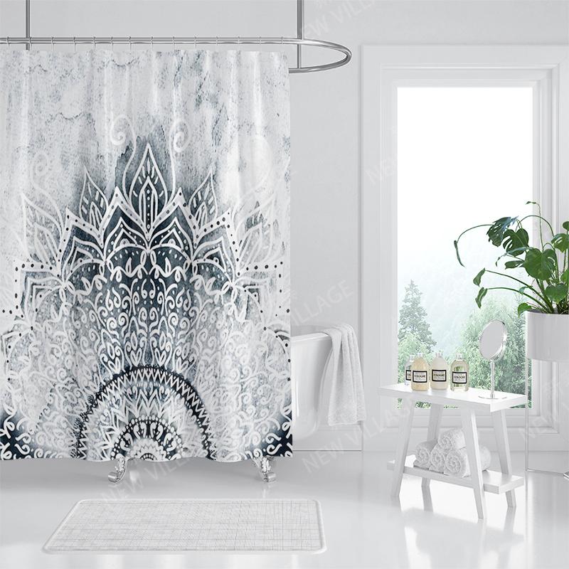 

Водонепроницаемые тканевые шторки для душа Аксессуары для шторки для ванной Занавеска для ванной 180x200см 240*200см бохо декор винтажная мандала W200XH200cm