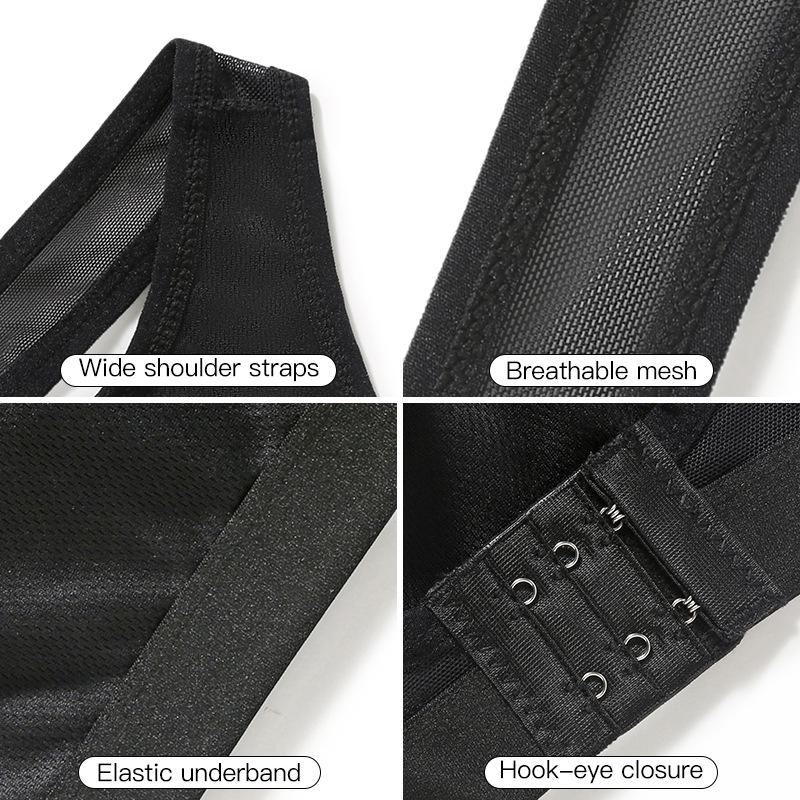 Stoßfester Anti-Durchhängen Sport-BH für Damen - Hakenverschluss, Kreuzrücken Yoga-Top