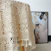 Phoenix Tail Pattern Hollowed Out Dining Table Decor Mat Artistic Style Tablecloth Crochet Tassel Tea Table Cabinet Tablecloth