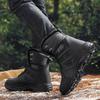 Men's velvet thickened long tube outdoor snow boots winter sports mountaineering thick-soled warm men's cotton shoes