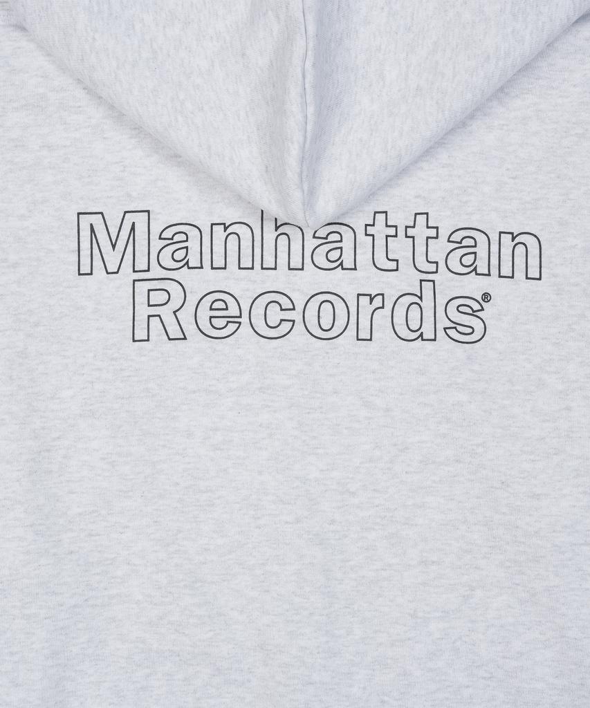 Manhattan Records Mr Line Logo Zip Up Hoodie - Light Gray