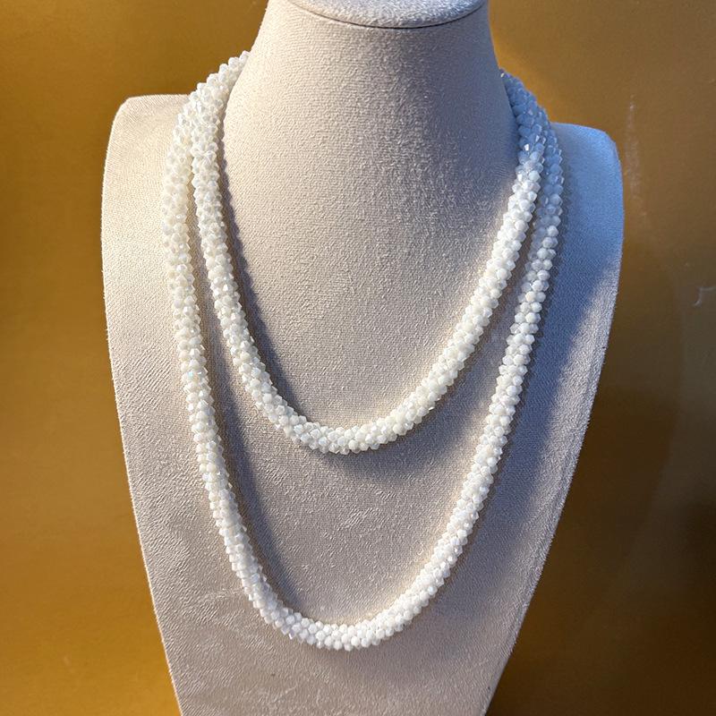 Retro Multi-layer Crystal Long Necklace - Handmade & Versatile Collarbone Chain