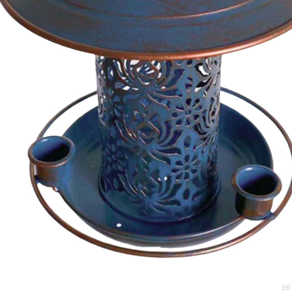 Bird Feeder for Outside Hanging Garden Decor Premium Weatherproof Food Bowl Metal Courtyard