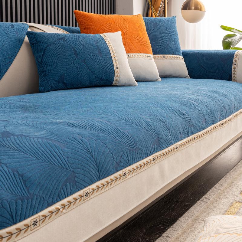 Wysokiej klasy Uniwersalna Pokrowiec na Poduszkę Sofa Cztery Pory Roku Antypoślizgowy Skóra Prosty Drewno Lite Tkanina Letni Pokrowiec