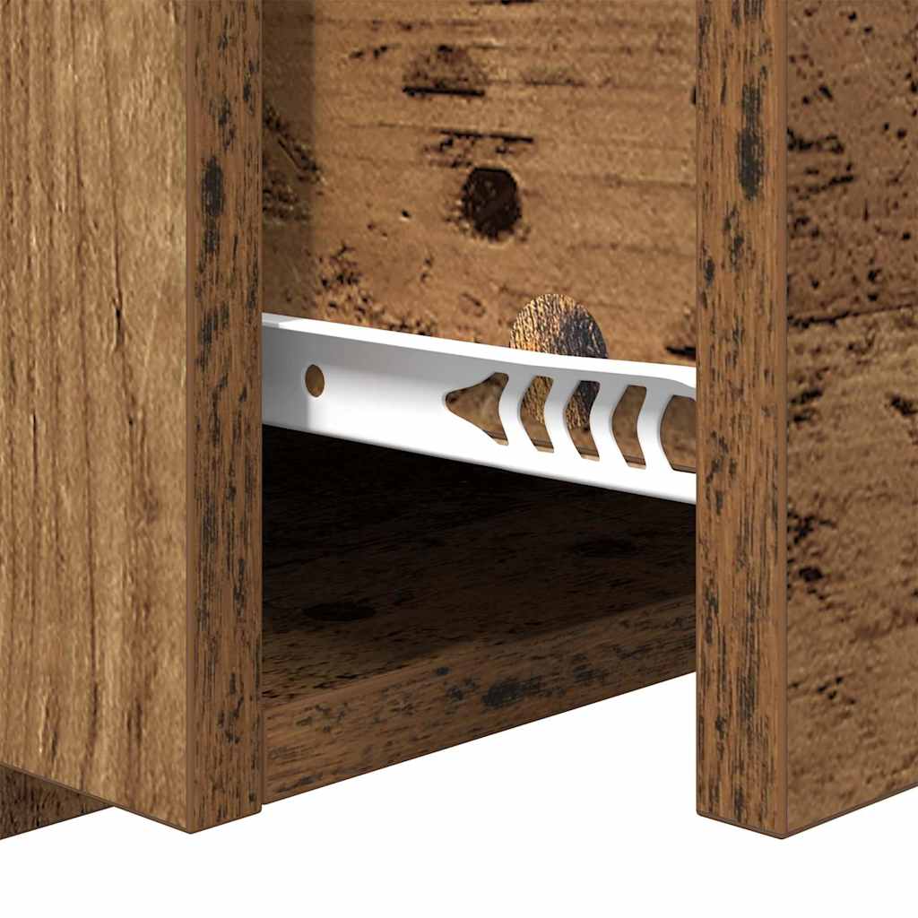 Nightstand Set of 2 Reclaimed Wood Look 50 x 32.5 x 80 cm Particleboard