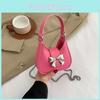White Urban Simple Style Large Size Women's Bag With Butterfly Knot Decoration