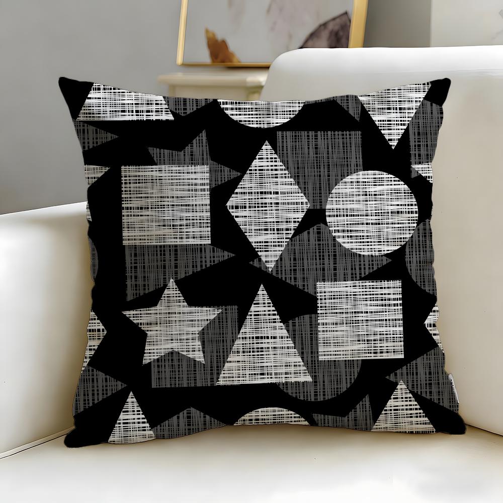 Classic Art Modern Geometric Style Cushion Cover Soft  EasyWash Pillow Case  Versatile for Couch Bed Travel and Office
