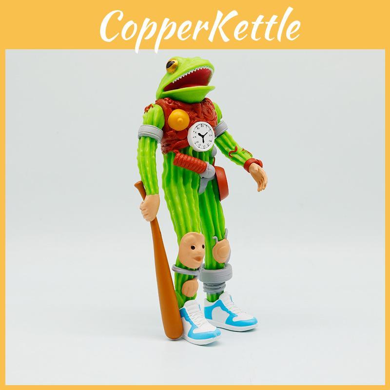 Italian Brainrot Al Cactus Clock Fusion Monster Pvc Toy With Running Shoe Design For Kids Playroom Decor