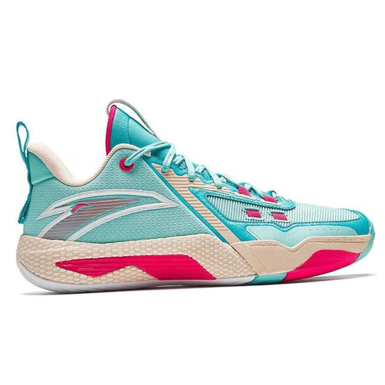 Anta Speed Battle 5 Comfortable Round Toe Cushioning, Wear Resistant Mid top Basketball Shoes Men's Blue 112341113-5