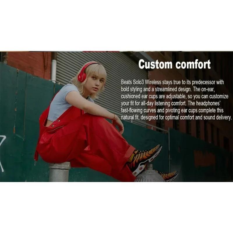 original Beats SOLO3 Bluetooth Headset Wireless Headphone 360Degree Surround HIFI Sound Music Gaming Hearing Aid foldable Headphone