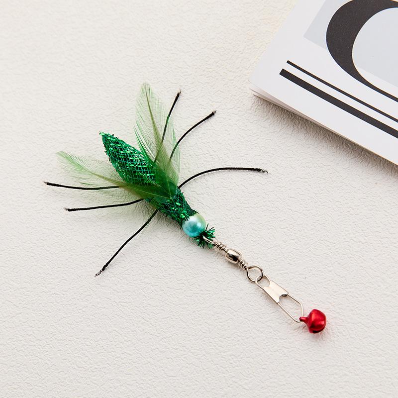 3pcs Artificial Insect Cat Toy Teaser Stick for Changing Heads Feather Pet Toys Wand Accessories